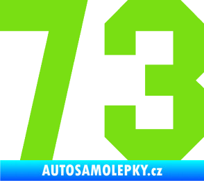 Samolepka Startovní číslo 73 zelená kawasaki
