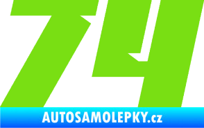 Samolepka Startovní číslo 74 typ 6 zelená kawasaki