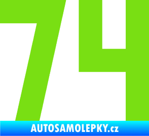 Samolepka Startovní číslo 74 zelená kawasaki
