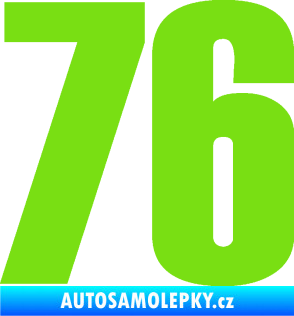 Samolepka Startovní číslo 76 typ 2       zelená kawasaki