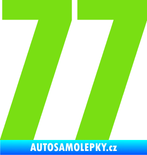 Samolepka Startovní číslo 77 typ 2        zelená kawasaki