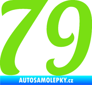 Samolepka Startovní číslo 79 typ 3   zelená kawasaki