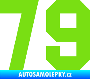 Samolepka Startovní číslo 79 zelená kawasaki