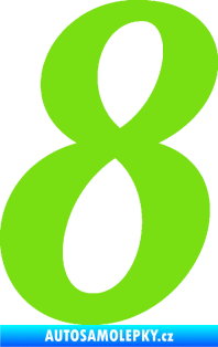 Samolepka Startovní číslo 8 typ 3 zelená kawasaki