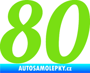 Samolepka Startovní číslo 80 typ 3   zelená kawasaki