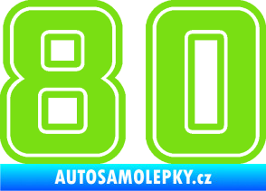 Samolepka Startovní číslo 80 typ 5 zelená kawasaki