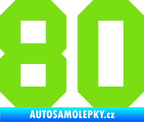 Samolepka Startovní číslo 80 zelená kawasaki