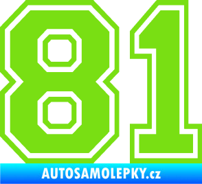 Samolepka Startovní číslo 81 typ 4 zelená kawasaki