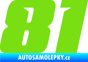 Samolepka Startovní číslo 81 typ 6 zelená kawasaki