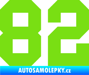 Samolepka Startovní číslo 82 zelená kawasaki