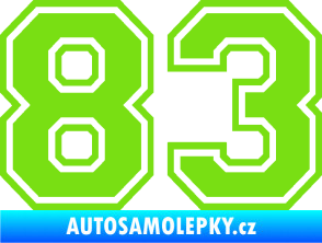 Samolepka Startovní číslo 83 typ 4 zelená kawasaki