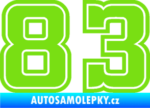 Samolepka Startovní číslo 83 typ 5 zelená kawasaki