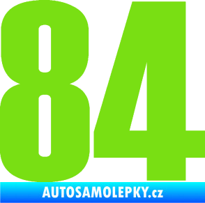 Samolepka Startovní číslo 84 typ 2    zelená kawasaki