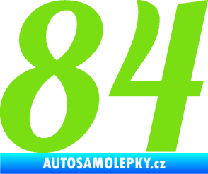 Samolepka Startovní číslo 84 typ 3  zelená kawasaki