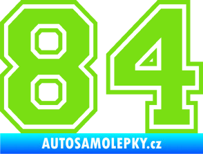 Samolepka Startovní číslo 84 typ 4 zelená kawasaki