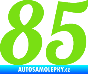 Samolepka Startovní číslo 85 typ 3   zelená kawasaki