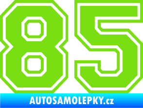 Samolepka Startovní číslo 85 typ 4 zelená kawasaki