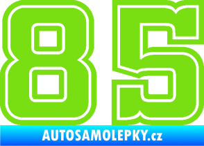 Samolepka Startovní číslo 85 typ 5 zelená kawasaki