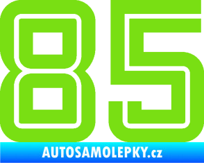 Samolepka Startovní číslo 85 typ 7 zelená kawasaki