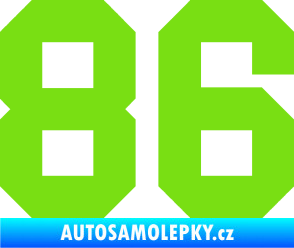 Samolepka Startovní číslo 86 zelená kawasaki