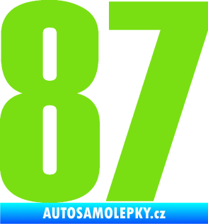 Samolepka Startovní číslo 87 typ 2       zelená kawasaki