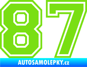Samolepka Startovní číslo 87 typ 4 zelená kawasaki