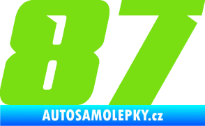 Samolepka Startovní číslo 87 typ 6 zelená kawasaki