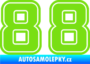 Samolepka Startovní číslo 88 typ 5 zelená kawasaki