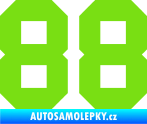 Samolepka Startovní číslo 88 zelená kawasaki