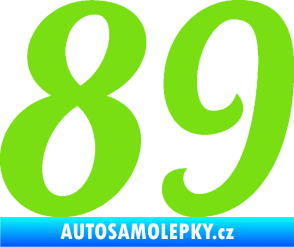 Samolepka Startovní číslo 89 typ 3  zelená kawasaki