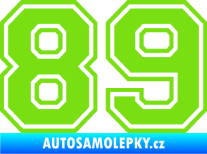 Samolepka Startovní číslo 89 typ 4 zelená kawasaki
