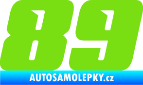 Samolepka Startovní číslo 89 typ 6 zelená kawasaki