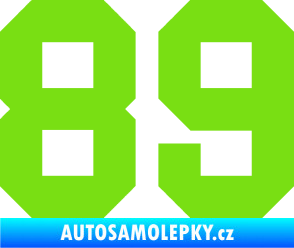 Samolepka Startovní číslo 89 zelená kawasaki