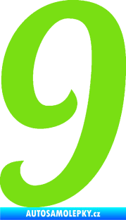 Samolepka Startovní číslo 9 typ 3 zelená kawasaki