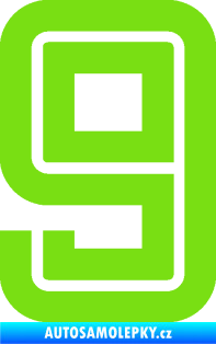 Samolepka Startovní číslo 9 typ 7 zelená kawasaki