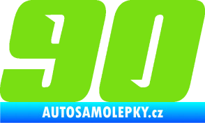 Samolepka Startovní číslo 90 typ 6 zelená kawasaki