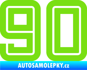 Samolepka Startovní číslo 90 typ 7 zelená kawasaki