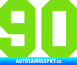 Samolepka Startovní číslo 90 zelená kawasaki