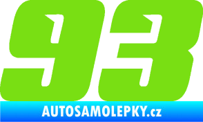 Samolepka Startovní číslo 93 typ 6 zelená kawasaki