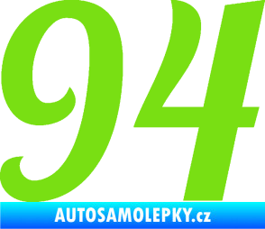 Samolepka Startovní číslo 94 typ 3    zelená kawasaki