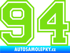 Samolepka Startovní číslo 94 typ 4 zelená kawasaki