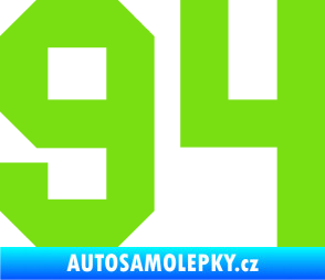 Samolepka Startovní číslo 94 zelená kawasaki