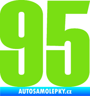 Samolepka Startovní číslo 95 typ 2     zelená kawasaki