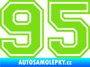 Samolepka Startovní číslo 95 typ 4 zelená kawasaki