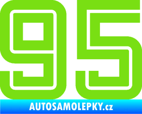 Samolepka Startovní číslo 95 typ 7 zelená kawasaki