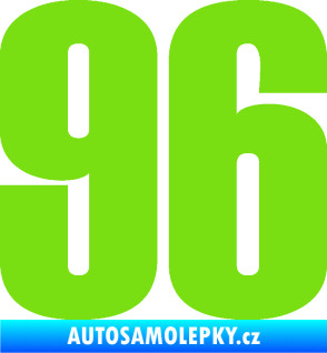 Samolepka Startovní číslo 96 typ 2     zelená kawasaki