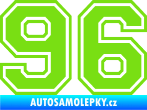 Samolepka Startovní číslo 96 typ 4 zelená kawasaki
