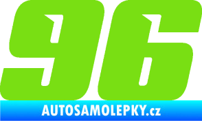 Samolepka Startovní číslo 96 typ 6 zelená kawasaki