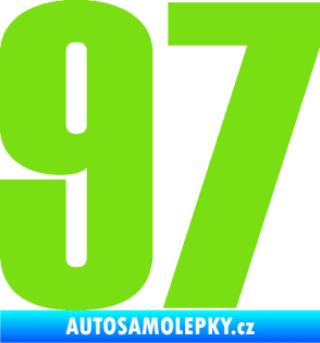 Samolepka Startovní číslo 97 typ 2 zelená kawasaki