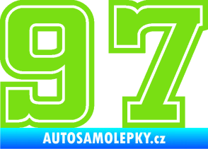 Samolepka Startovní číslo 97 typ 5 zelená kawasaki